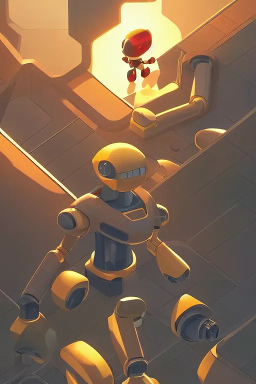 Image similar to metabots medabots medarotto medarot robot minimalist comics, behance hd by jesper ejsing, by rhads, makoto shinkai and lois van baarle, ilya kuvshinov, rossdraws global illumination ray tracing hdr radiating a glowing aura