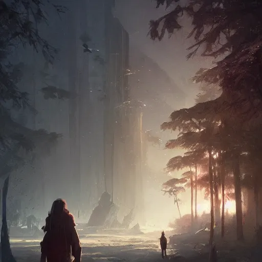 Image similar to a glimpse of us, greg rutkowski, trending on artstation, matte painting