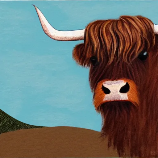 Image similar to Scottish Hairy Highland Cow Illustration