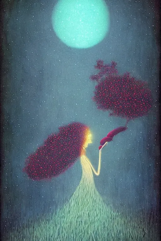 Image similar to surreal neil gaiman's sandman, nostalgia for a fairytale, magic realism, flowerpunk, mysterious, vivid colors, by andy kehoe, amanda clarke