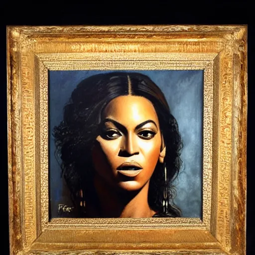 Image similar to ultra realistic portrait painting of beyonce as a western outlaw, art by frank frazetta, 4 k, ultra realistic, highly detailed, epic lighting.