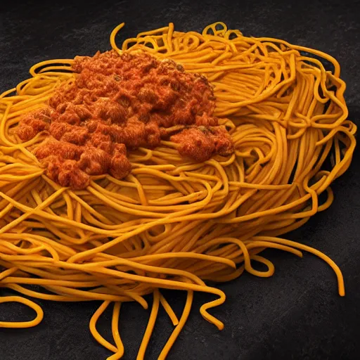 Prompt: mom’s spaghetti, hyperrealistic render, highly detailed, 4k, artstation