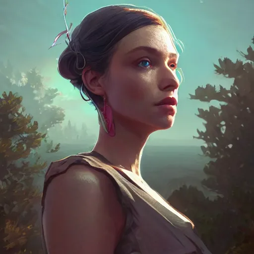 Image similar to highly detailed portrait, supermodel, in gta v, stephen bliss, unreal engine, fantasy art by greg rutkowski, loish, rhads, ferdinand knab, makoto shinkai and lois van baarle, ilya kuvshinov, rossdraws, tom bagshaw, global illumination, radiant light, detailed and intricate environment