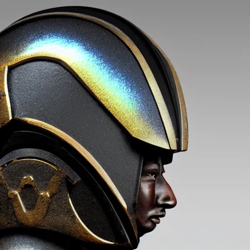 Prompt: a black samurai warrior helmet, kintsugi, smooth, sharp focus, illustration, realistic, cinematic, artstation, award winning, rgb , unreal engine, octane render, cinematic light, iridescent details, iridescent colors, dichroic, macro, depth of field, blur, 8K,