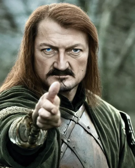 Image similar to Lukashenko in the role of Boromir, film still