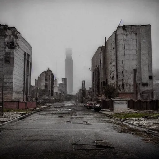 Prompt: a huge abandon city that is very creepy looking