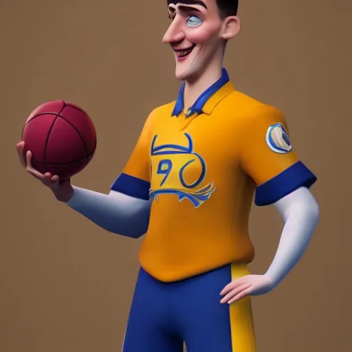 Image similar to nikola jokic is disney prince, high quality illustration, trending on artstation, octane render, 4 k, pixar rendering,