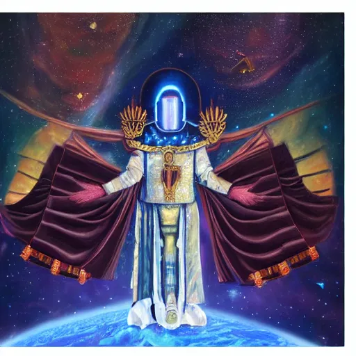 Prompt: The coronation of the emperor of the sun, sci-fi, space opera, oil painting
