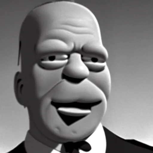 Image similar to A still of homer simpson in Psycho (1960)