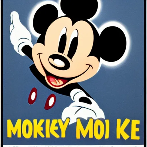 Image similar to Mickey Mouse dictator poster, propaganda