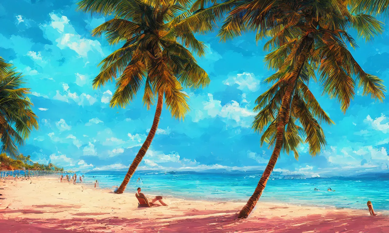 Image similar to paradise beach by alena aenami artworks in 4 k