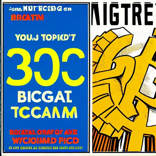 Image similar to Propaganda poster for the greatest bitcoin scam of all time, digital art