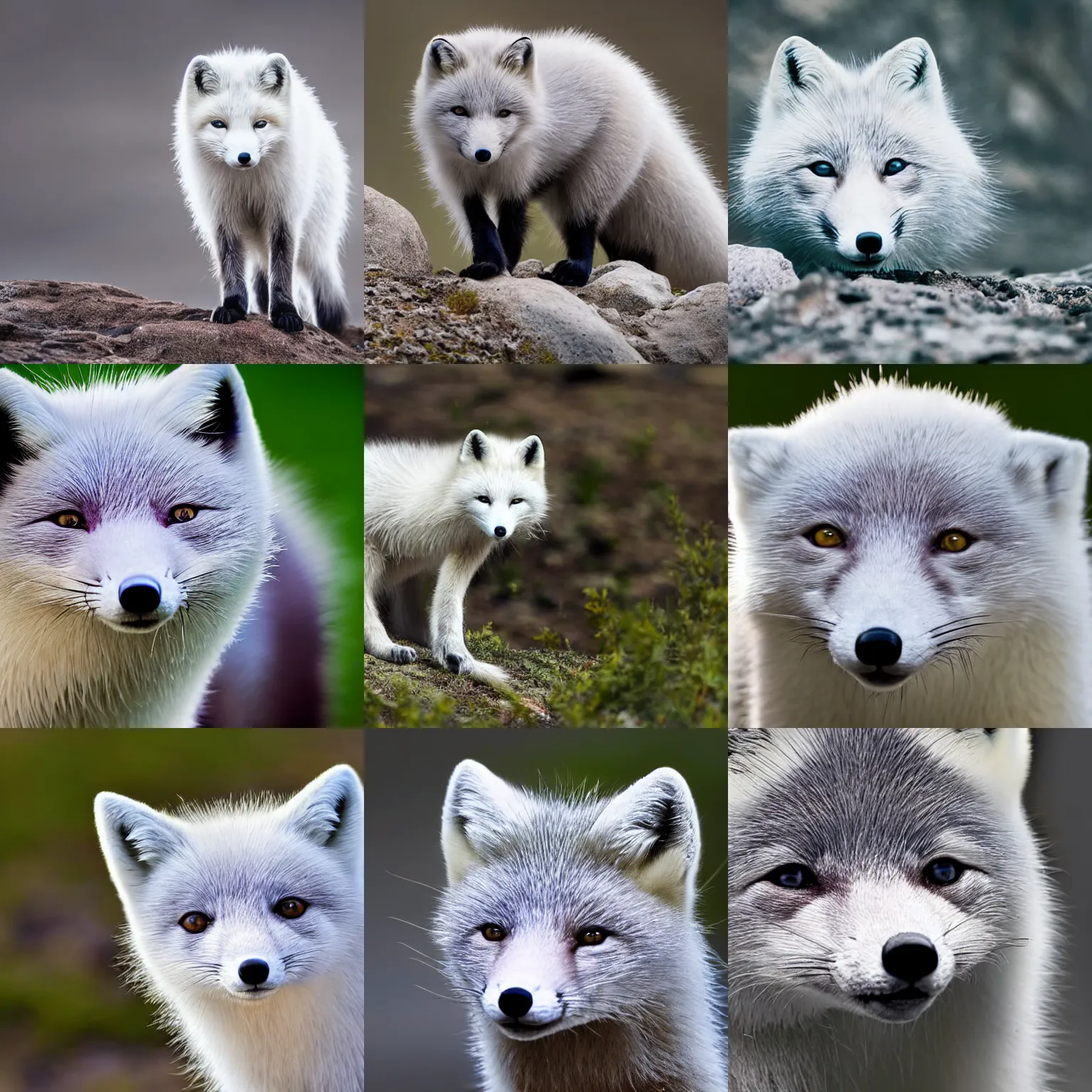Prompt: beautiful arctic fox close-up, XF IQ4, 150MP, 50mm, f/1.4, ISO 200, 1/160s, natural light, Adobe Photoshop, Adobe Lightroom, DxO Photolab, Corel PaintShop Pro, symmetrical balance, depth layering, polarizing filter, Sense of Depth, AI enhanced
