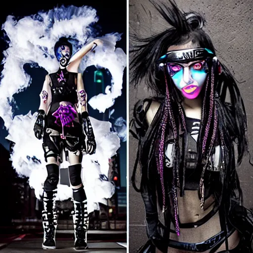 Image similar to cybergoth, atmospheric