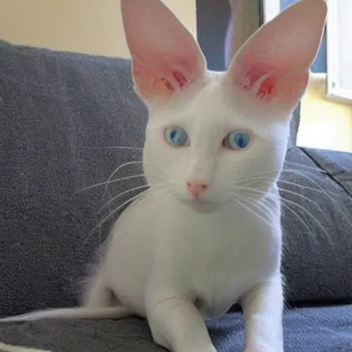 Image similar to white oriental shorthair cat with the largest most gigantic huge ears