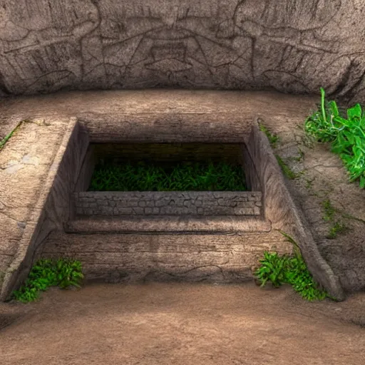 Prompt: hyperrealistic ancient tomb in the jungle