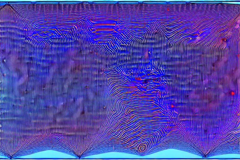 Prompt: topographical map of a complex cave system made out of multiple overlays of complex scientific data visualized on top of each other, bar charts, plexus, thick squares and large arrows, waveforms on top of square charts, gaps and pauses, space molecules, radio signals, negative space