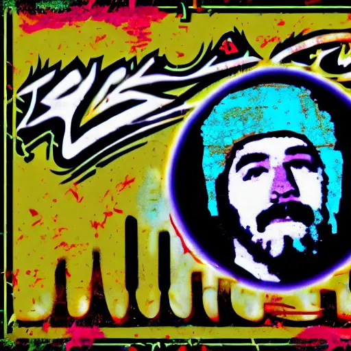 Image similar to jerry garcia egypt photo in the style of graffiti