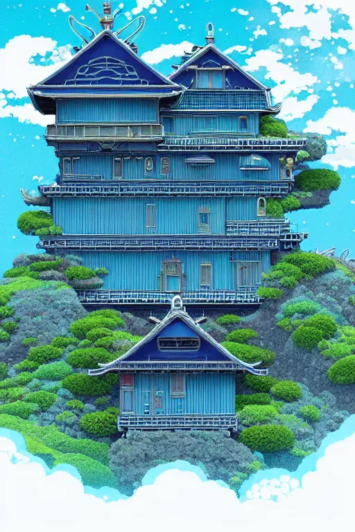 Prompt: sea blue house :: by studio ghibli :: intricate complexity, dramatic lighting,8k