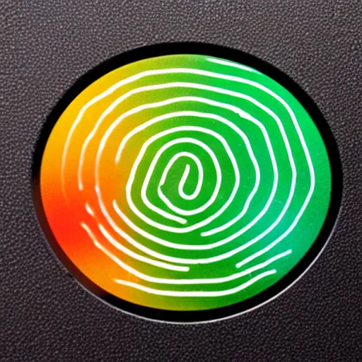 Image similar to a fingerprint that forms the shape of an unlock icon