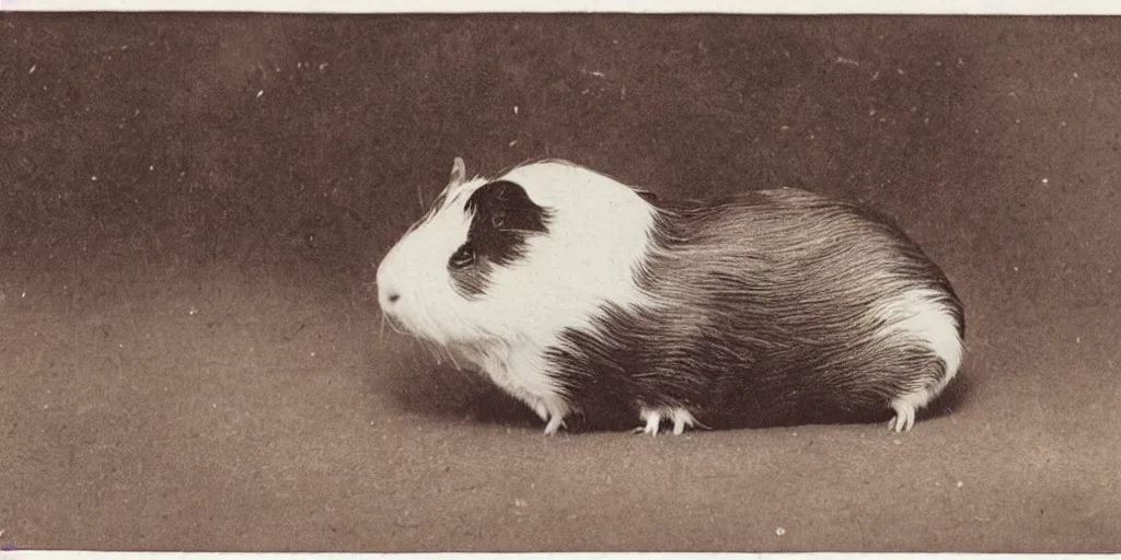 Image similar to a 1 9 1 0 s postcard of a guinea pig