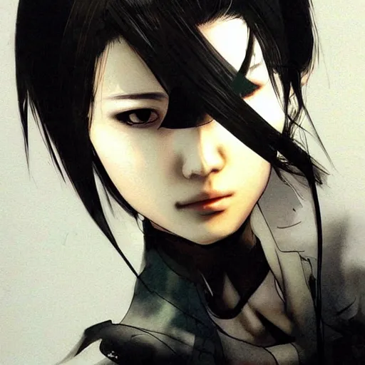 Image similar to beautiful korean woman wearing an eyepatch, yoji shinkawa