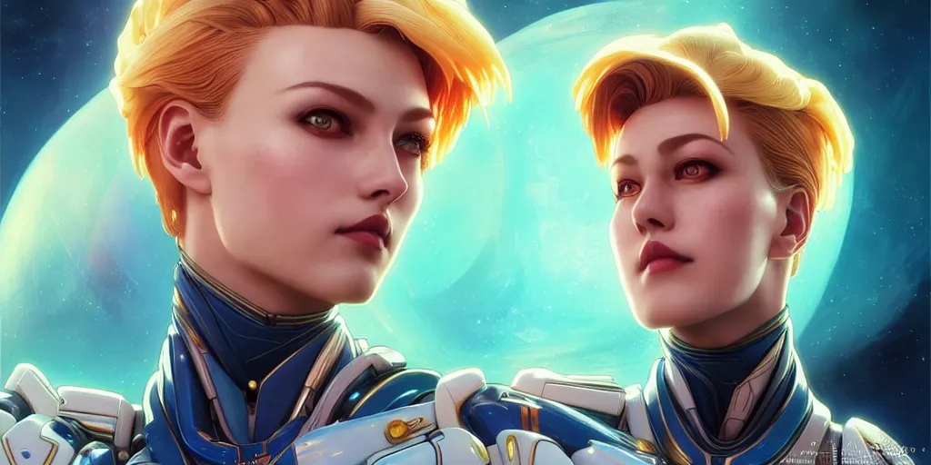 Image similar to symmetry!! portrait of sailor uranus! alien in the style of horizon zero dawn, machine face, intricate, elegant, highly detailed, digital painting, artstation, concept art, smooth, sharp focus, illustration, art by artgerm and ross tran and greg rutkowski and alphonse mucha, 8 k