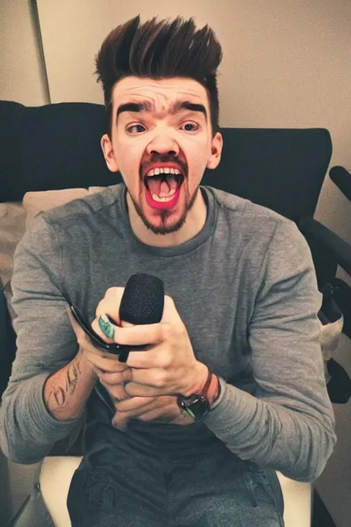 Prompt: 📷 Jacksepticeye screaming at the top of his voice