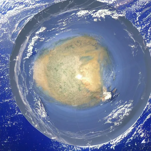 Prompt: flat earth from space, hd photograph, 4 k