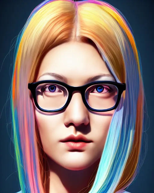 nerdy adult woman character portrait, by takeshi | Stable Diffusion ...