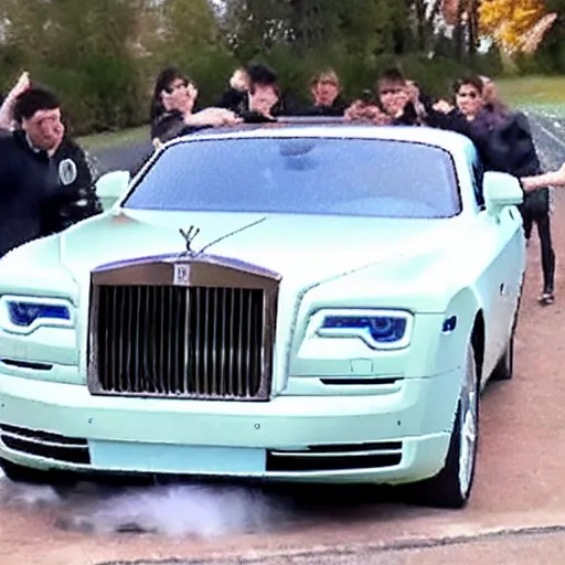 Image similar to rabid teenagers decide to drown Rolls-Royce