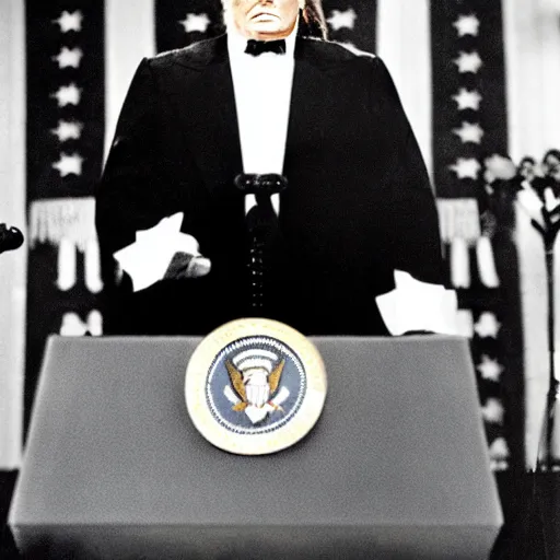 Image similar to Photo of The Undertaker as President of the USA giving a presidential address