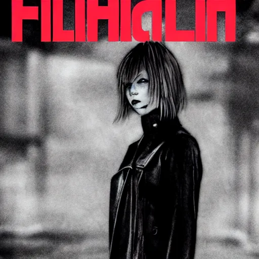 Prompt: silent hill, fashion magazine cover