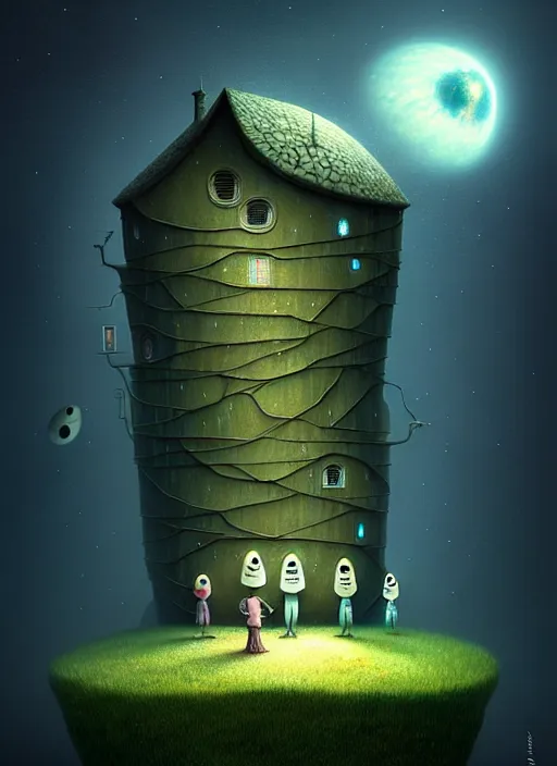 Prompt: gediminas pranckevicius mriimage of detailed image of a creepy family in the deep space by