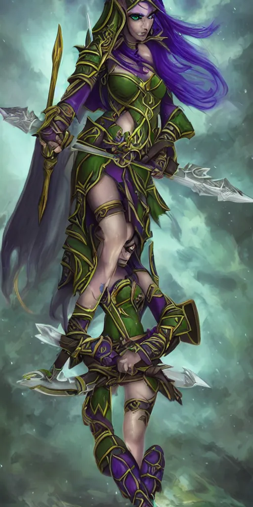 Image similar to night elf archer, warcraft