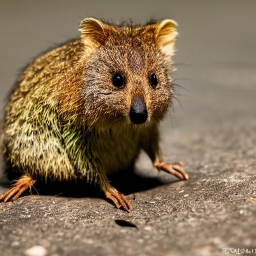 Image similar to quokka spider hybrid, happy, bold natural colors, national geographic photography, masterpiece, in - frame, canon eos r 3, f / 1. 4, iso 2 0 0, 1 / 1 6 0 s, 8 k, raw, unedited, symmetrical balance