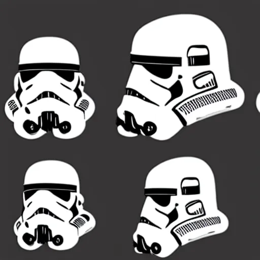 Image similar to new stormtrooper/clone trooper helmet design, concept art