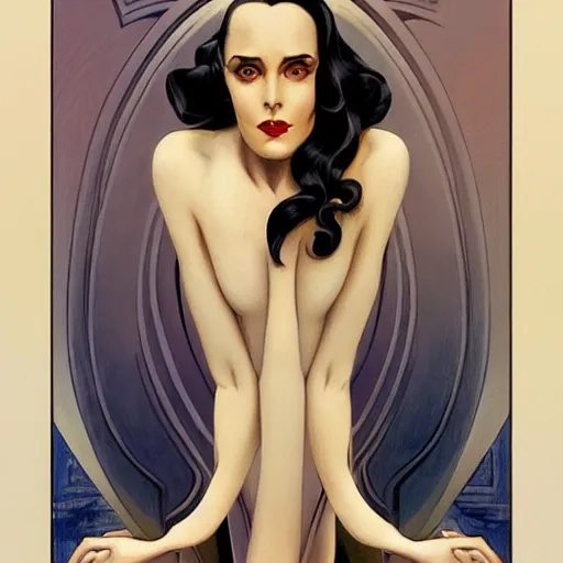 Image similar to a streamline moderne!, art nouveau, ( ( dieselpunk ) ) painting in the style of charlie bowater, and in the style of donato giancola, and in the style of charles dulac. symmetry, smooth, sharp focus, dramatic lighting, semirealism, hyperrealism, intricate symmetrical ultrafine background detail.