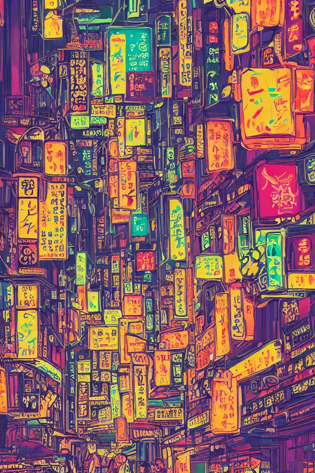 Image similar to a portrait of a shiba inu dog walking through neon streets of tokyo, in the style of studio ghibli, artistic, highly detailed