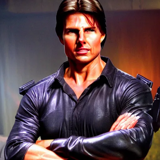Prompt: Tom Cruise as a character in World of Warcraft