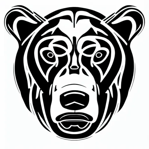 Image similar to concept cell shaded digital logo of a bear. Vector