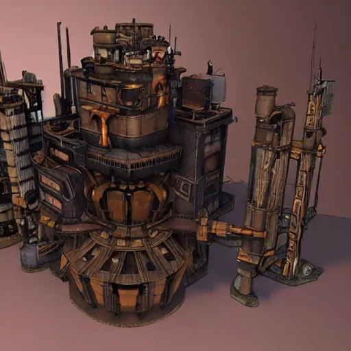 Image similar to a steampunk version of the citadel from half - life