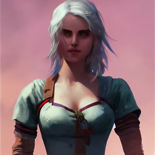 Image similar to ciri, game art by chen wang, artstation