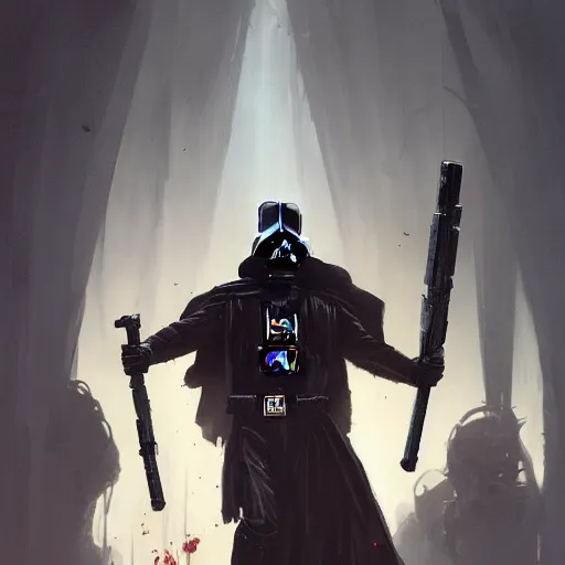 Image similar to zombie darth vader geog darrow greg rutkowski