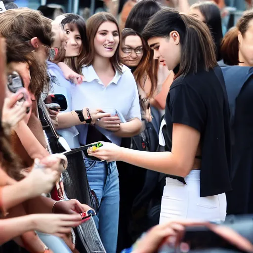 Image similar to dua lipa meetings fans outside rod laver arena