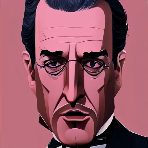 Image similar to face icon stylized minimalist the godfather, loftis, cory behance hd by jesper ejsing, by rhads, makoto shinkai and lois van baarle, ilya kuvshinov, rossdraws global illumination