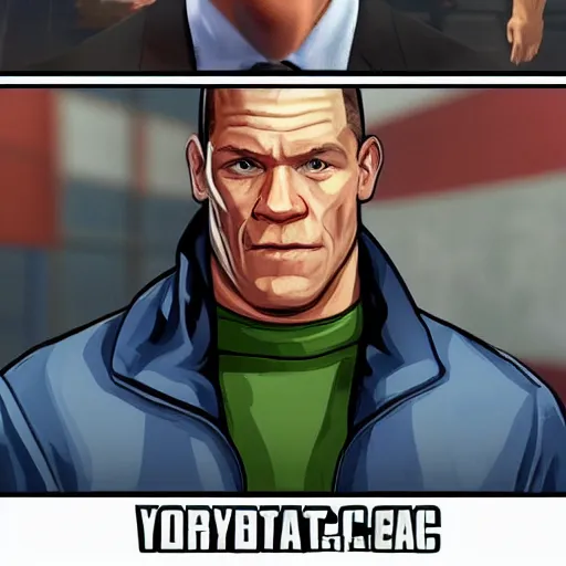 Prompt: john cena in a gta loading screen