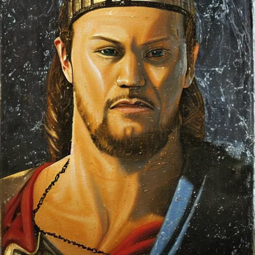 Image similar to chris jericho medieval painting, oil painting