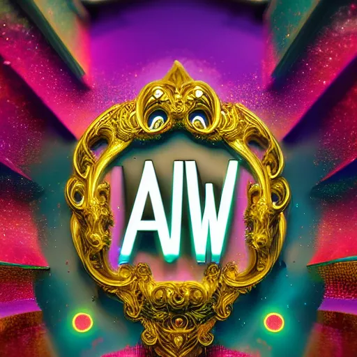 Image similar to a and w vaporwave logo, digital art, cosmic, 3 d high definition, trending on art station, photorealistic, high resolution, 8 k, octane, hyper detailed, insane details, intricate, elite, ornate, elegant trend, highly detailed and intricate, sharp focus, photography, unreal engine