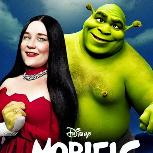 Prompt: Shrek in morbius poster